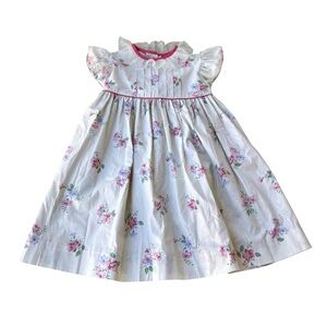 Vintage Girls Floral Ruffle Sleeve Dress Size 6